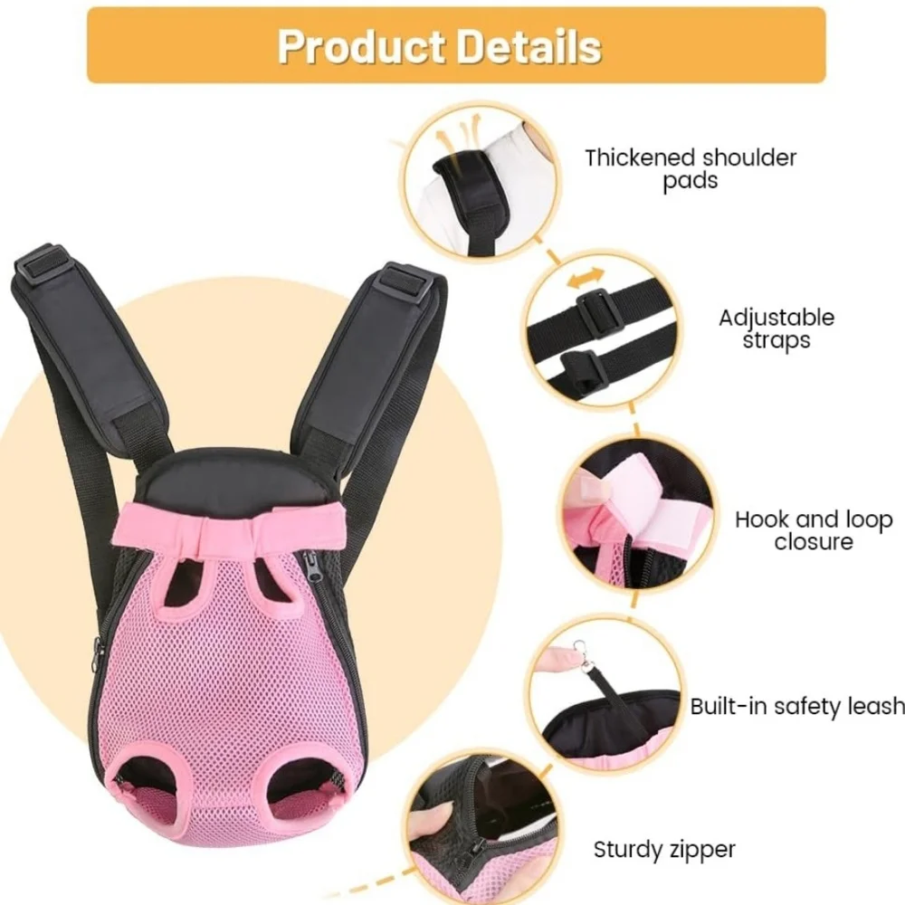 Pink and Black Pet Carrier Backpack